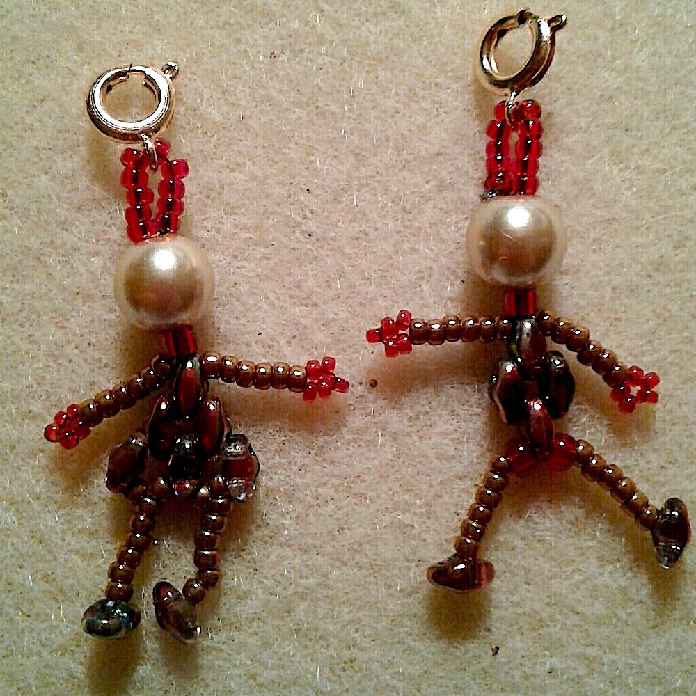 January beaded birthstone boy and girl charm or earrings PRICE IS FIRM